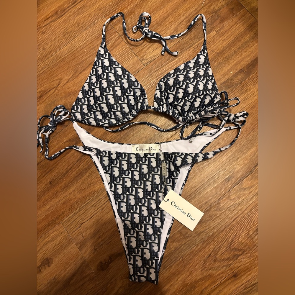 Dior Blue and White Monogram Bikini
